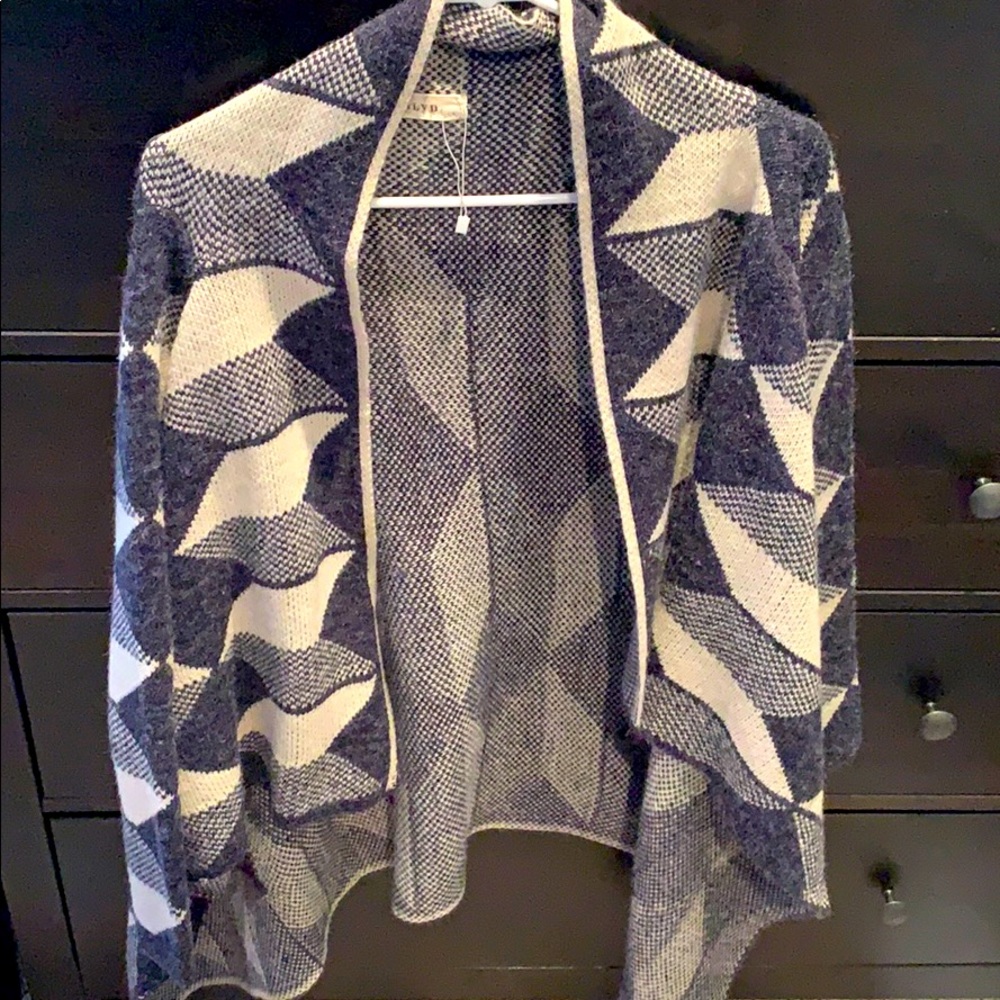 navy blue and white cardigan. worn 3x.
